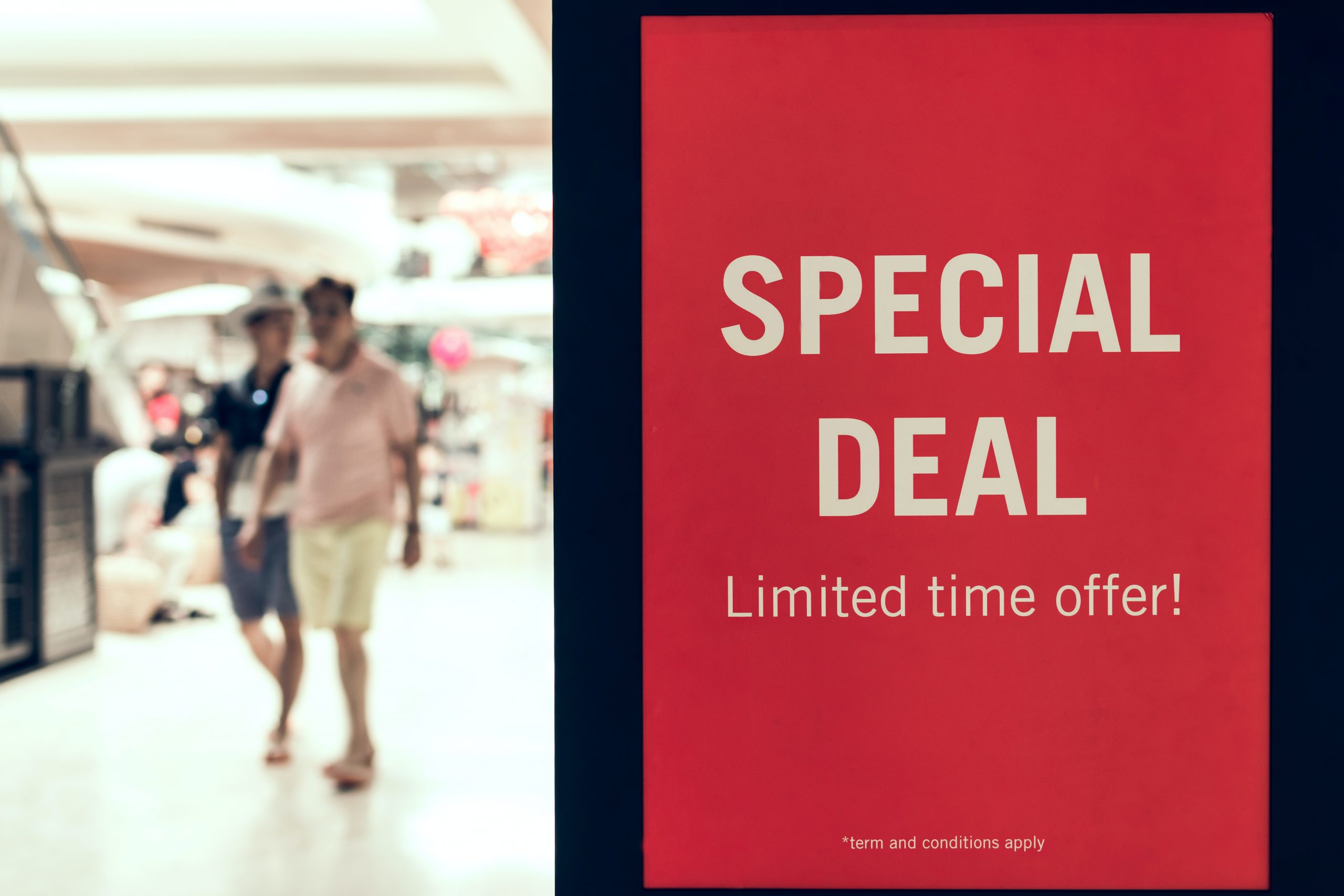 A red promotional banner saying "special deal limited time offer"